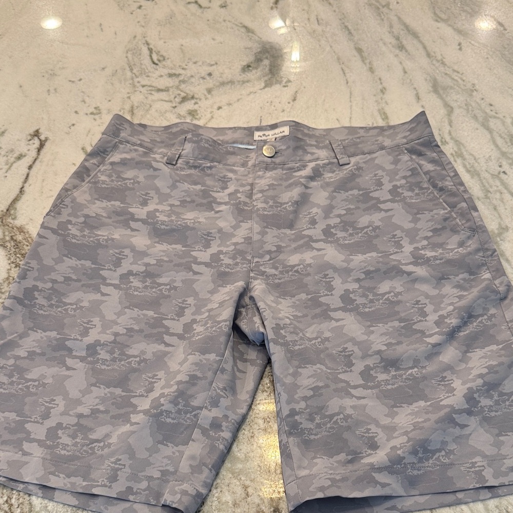 Peter Millar Gray Camo Flat Front Men Shorts